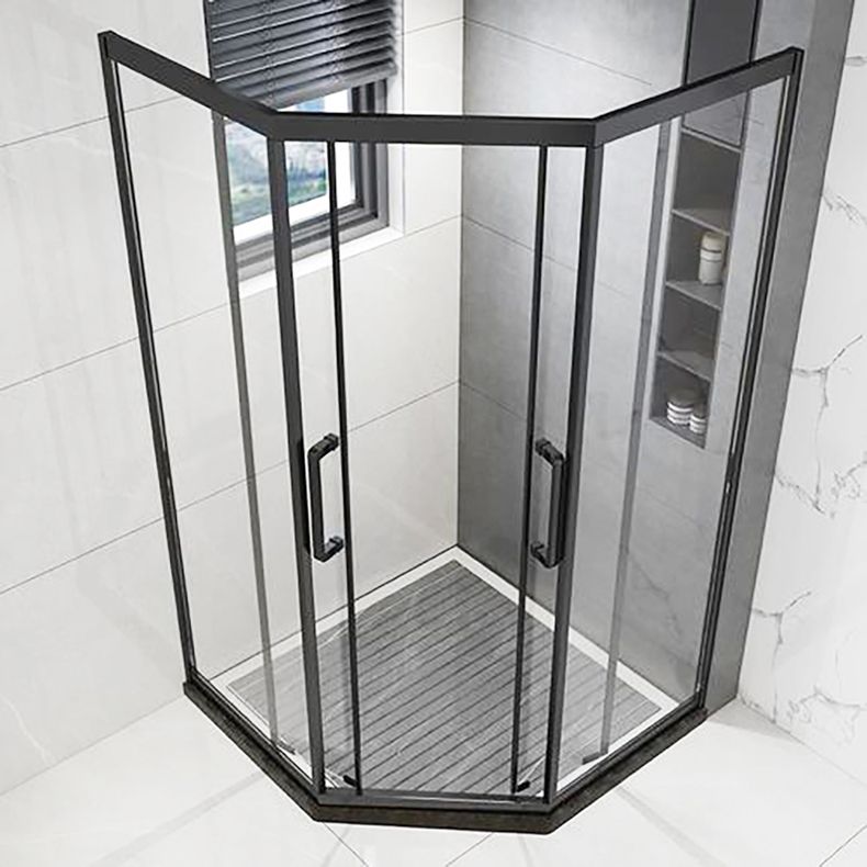 Corner Framed Shower Kit Neo-Angle Tempered Glass Shower Kit