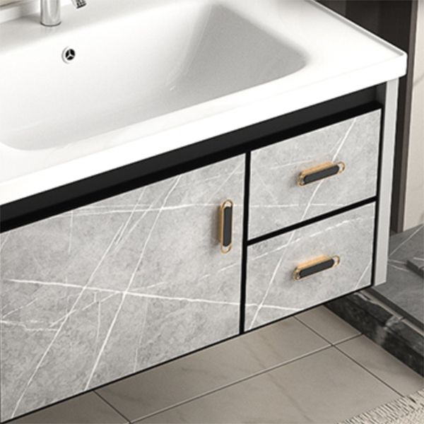 Modern Metal Sink Vanity Wood Wall Mount Faucet Included Bathroom Vanity