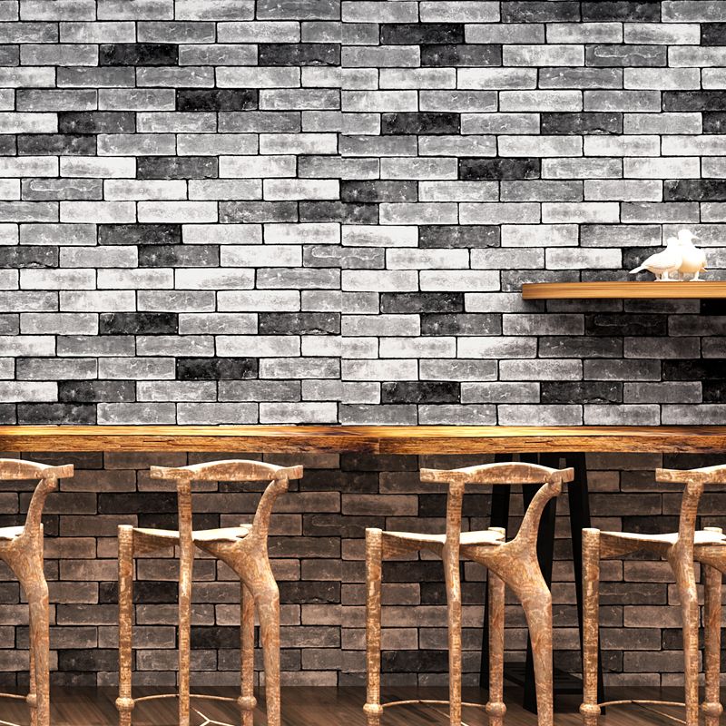 Brick Effect Wallpaper Countryside Moisture Resistant Restaurant Wall Covering, 57.1-sq ft