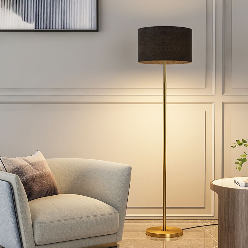 Fabric Cylinder Floor Lamp Modern Style Floor Light for Living Room