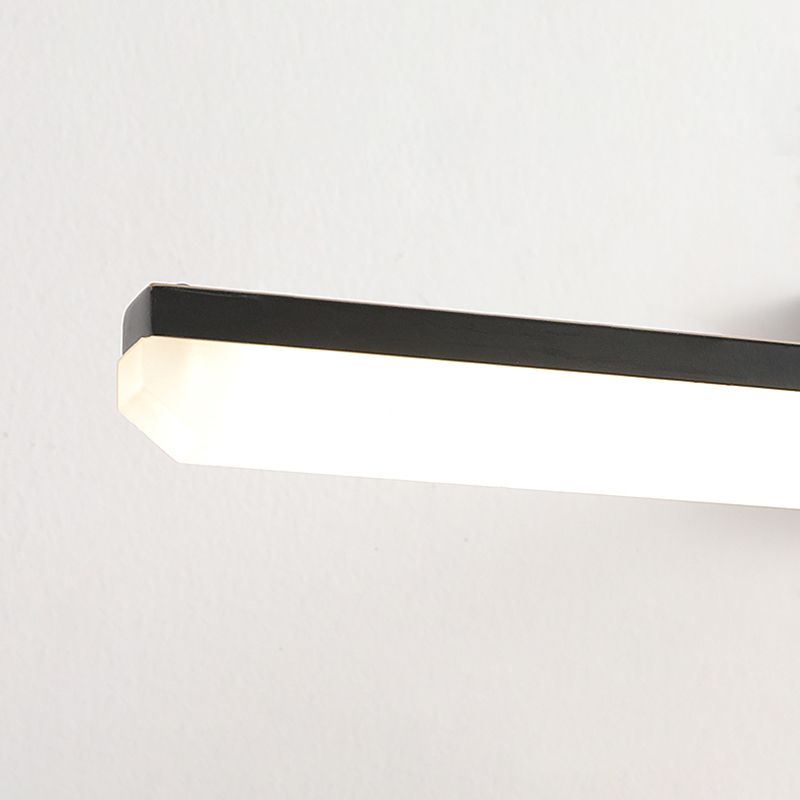 Lámpara de pared de luz simple de estilo de espejo recto de latón para el baño