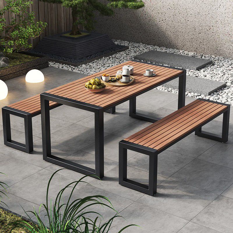 Industrial 1/3/5/7 Pieces Dining Set Reclaimed Wood Dining Table Set for Outdoor