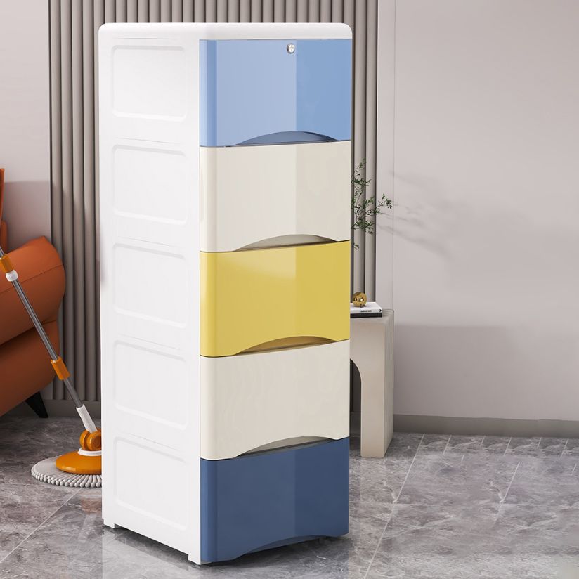 Scandinavian Plastic Kids Nightstand Vertical Kids Dressers with Drawers