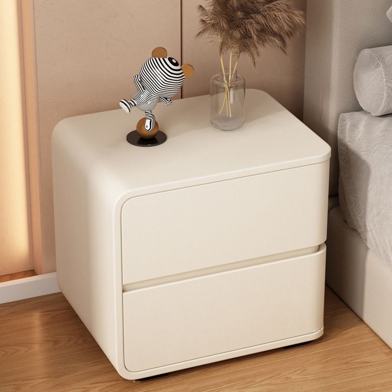 Contemporary Bed Nightstand Solid Wood Bedside Cabinet with 2 Drawers