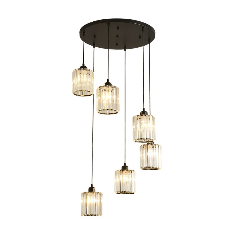 Contemporary Cube Pendant Light Glass Multi Light Hanging Pendant for Living Room