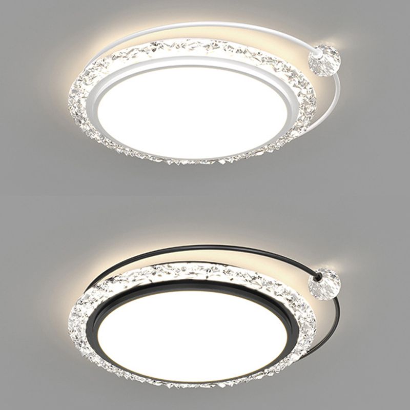 Circular Flush Mount Fixture Modern Metal Flush Light for Bedroom