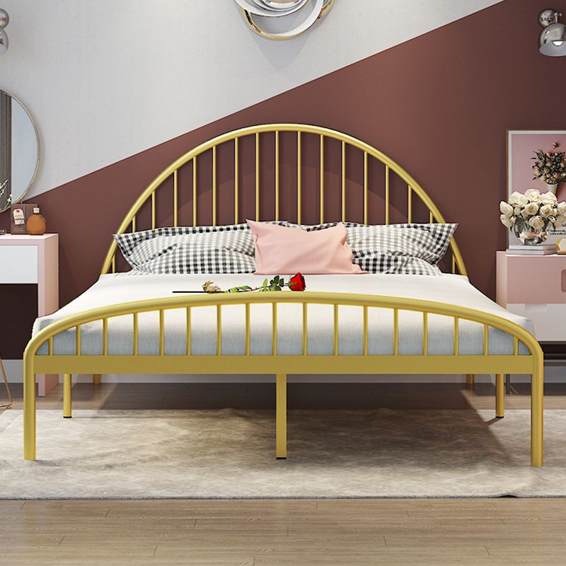 Contemporary Kids Bed Headboard Iron No Theme Standard Bed with Footboard