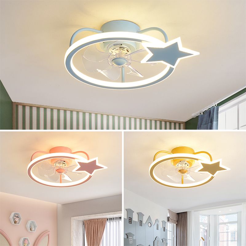 Metal Round Ceiling Lights Modern Style 1 Light Flush Mount Lamp