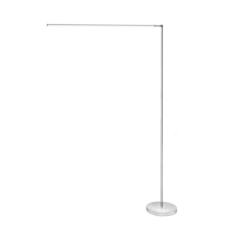 Modern LED Floor Lamp 1-Light Silver Metal Floor Light for Living Room