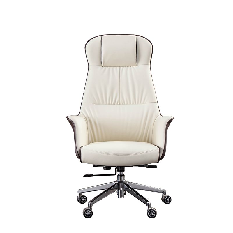 Modern Faux Leather Executive Chair High Back Armless Swivel Chair