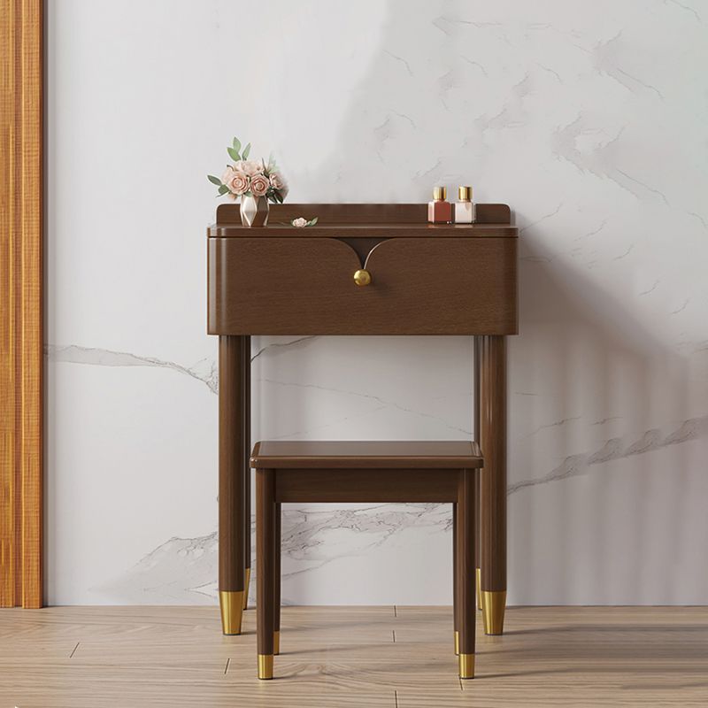 Modern Style Solid Wood Frame Vanity Table Metal Base Dressing Table