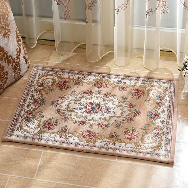 Multi-gekleurde slaapkamer Tapijt Shabby Chic Flower Print Area Rug Acryl Non-Slip Backing Stain-Resistant tapijt