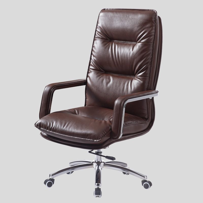 Modern Office Chair Padded Arms Desk Chair Adjustable Seat Height with Wheels