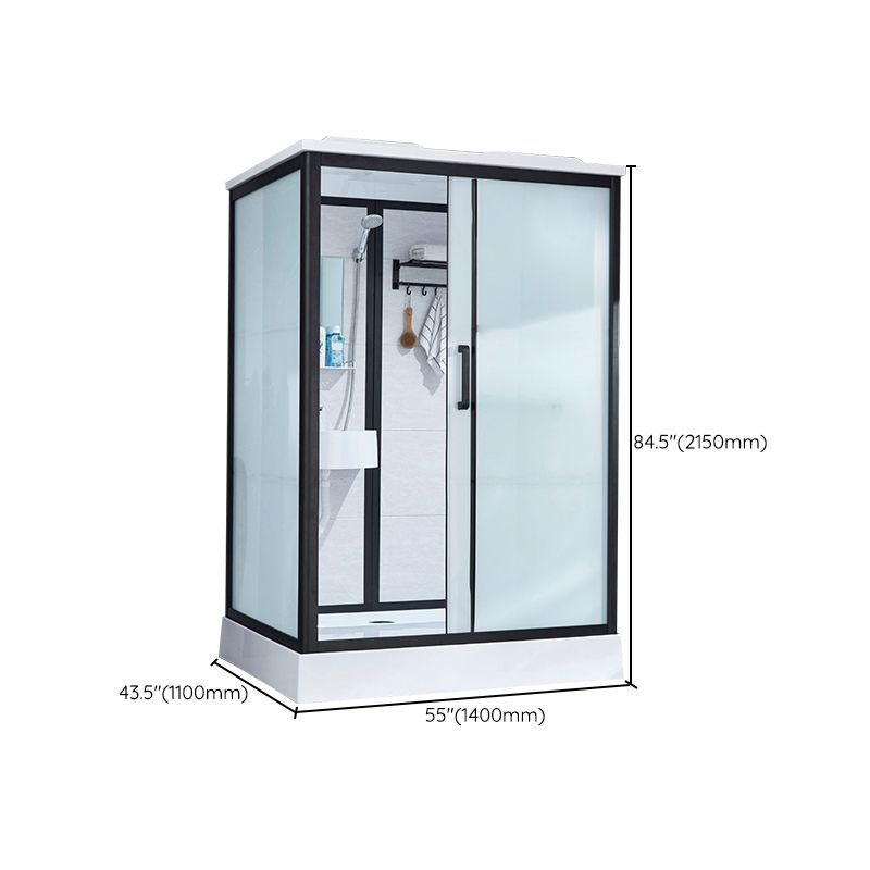 Framed Tempered Glass Shower Kit with Base Included Framed Shower Stall