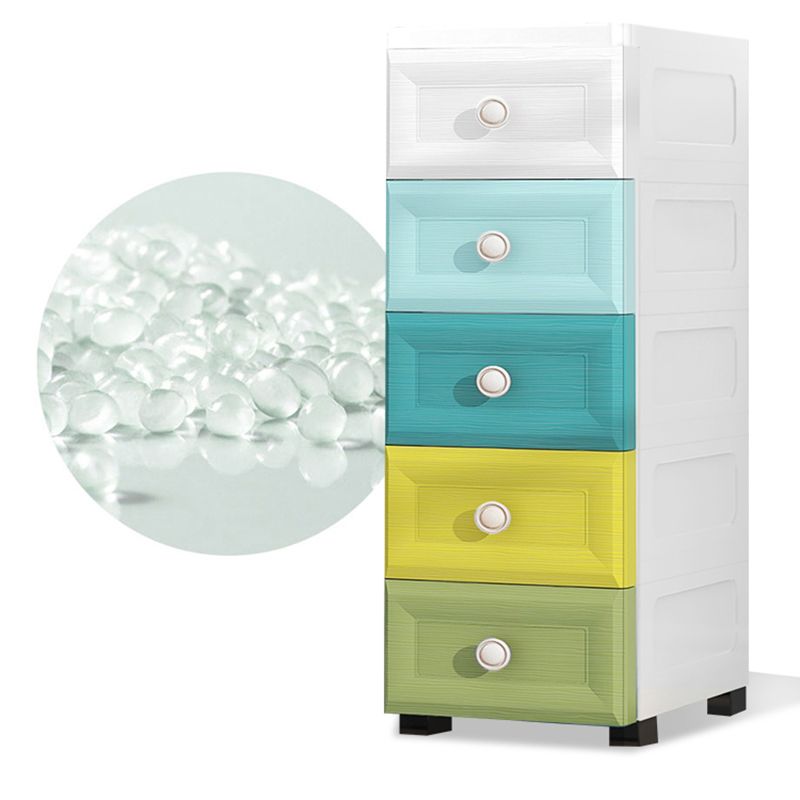 Scandinavian Plastic Kids Dresser Set Vertical Nursery Dresser with Drawers for Home