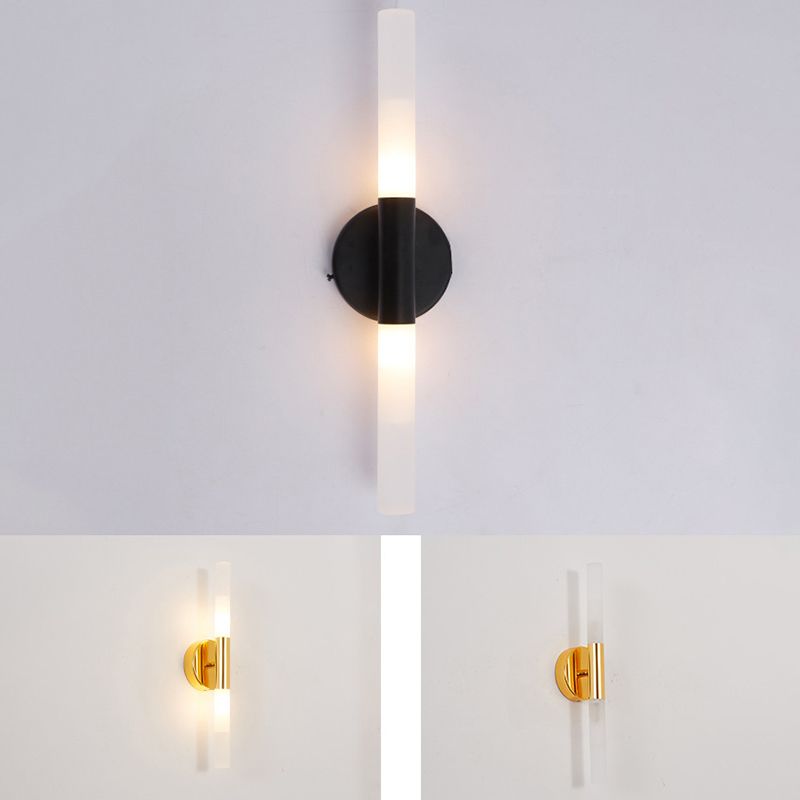 Modern Wall Lighting Fixtures 2 Light Flush Mount Wall Sconce for Washroom