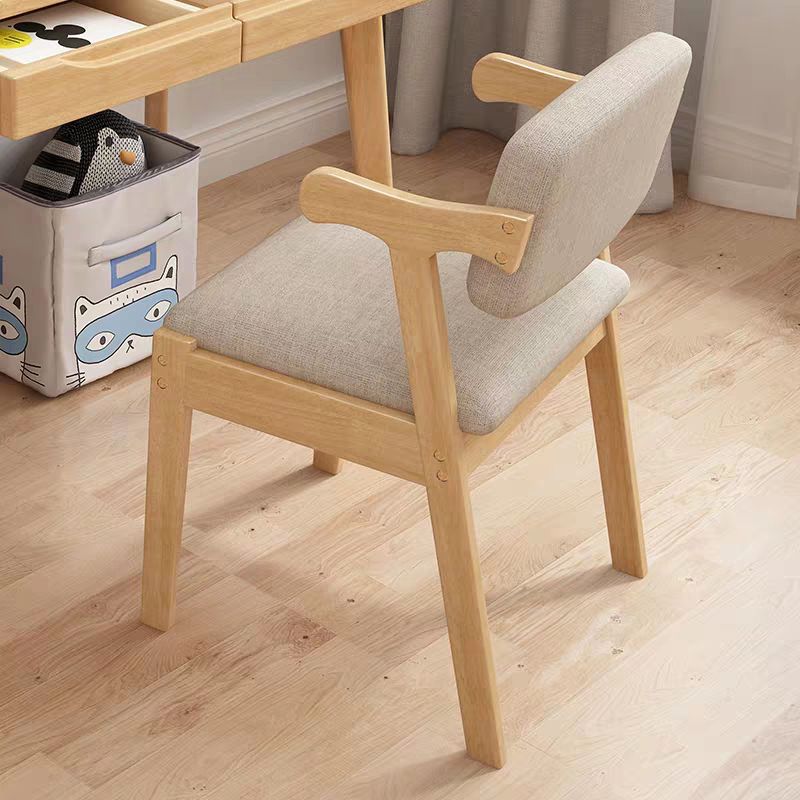 Contemporary Office Chair Solid Wood Arm Chair with Upholstered