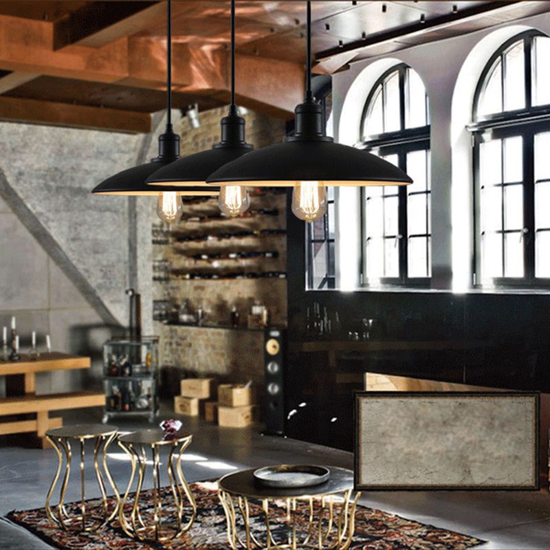 1 leichte Topfabdeckung Hängende Anhänger Industrial Style Metal Hängende Beleuchtung für Wohnzimmer