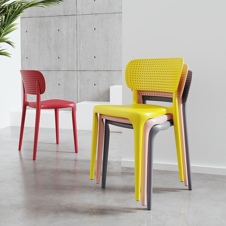 Plastic Contemporary Side Chair Open Back Dining Chairs for Dining Room