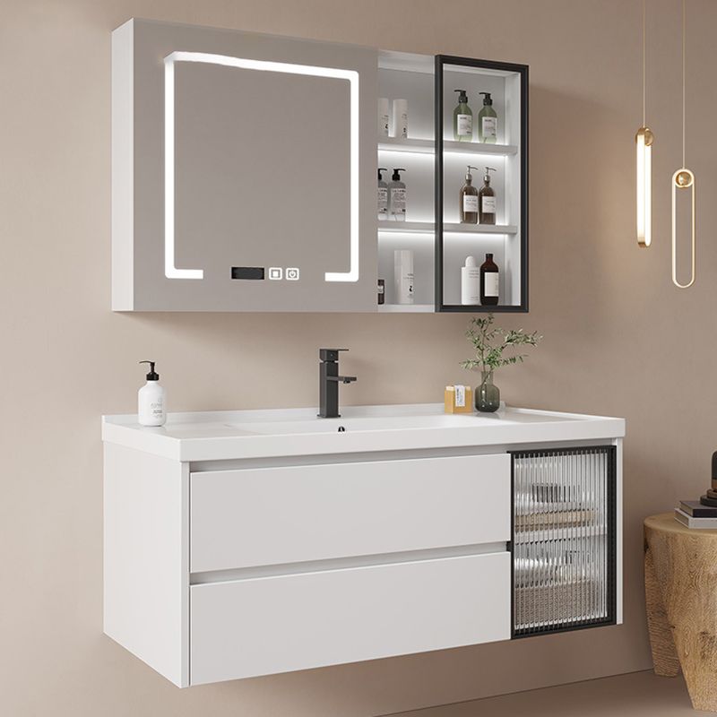 Modern Sink Vanity Solid Color Wall Mount Vanity Cabinet for Bathroom