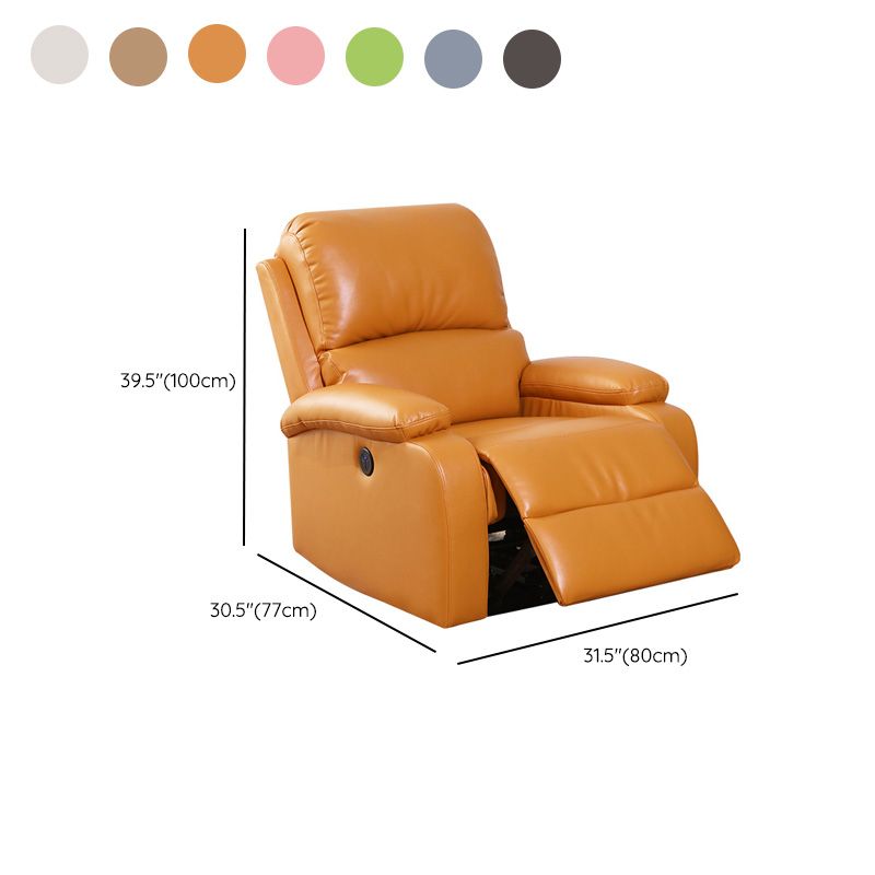 Contemporary Standard Recliner Solid Color Faux Leather Recliner Chair