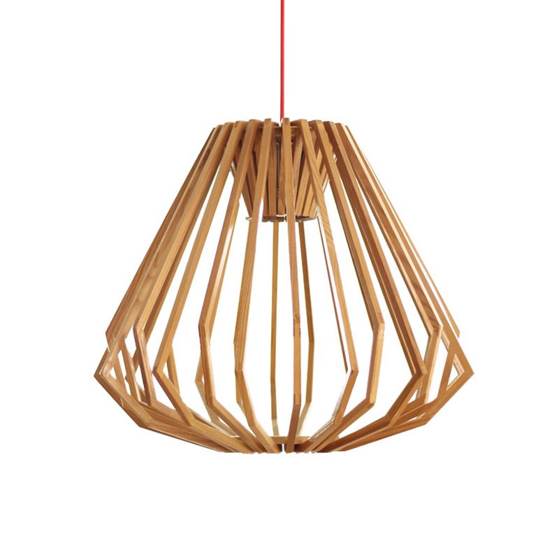 Cage in legno naturale Diamond Cage Asia Asia Singola Hanging Hanging Seguite in beige