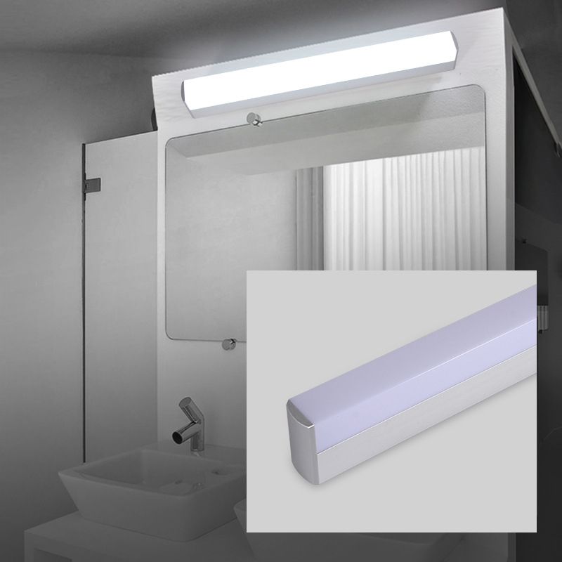 Modern Minimalist Style Rectangular Wall Mounted Mirror Front Acrylic 1 Light Vanity Lighting Fixtures for Bathroom