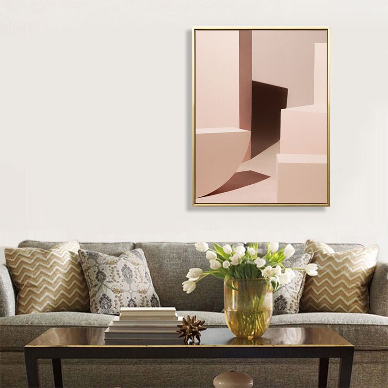 Brown 3D Geometric Shapes Canvas Textured Art Print for Living Room, Multiple Sizes