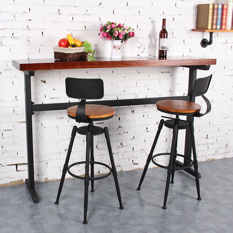 Rotating Barstool Industrial Style 4 Feet Bar Stool for Dining Room Set of 3