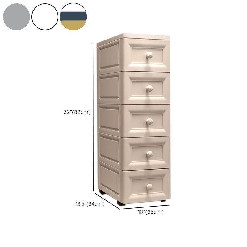 Modern Nursery Dresser Plastic Chest Kids Nightstand with 5/6 Drawers