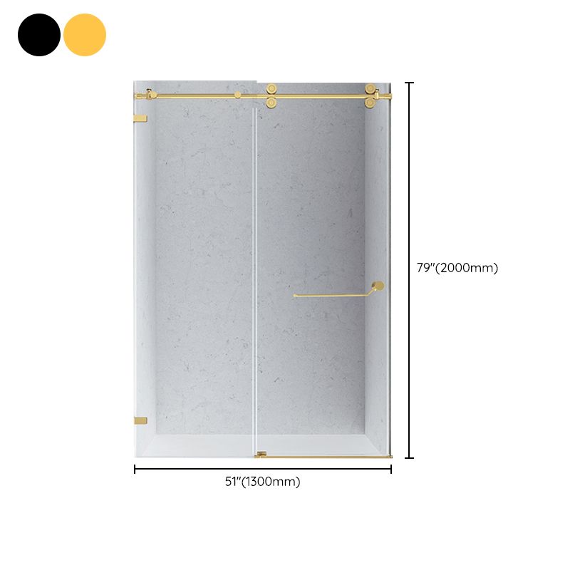 Minimalist Stainless Steel Hanging Wheel Frameless Single Sliding Shower Door