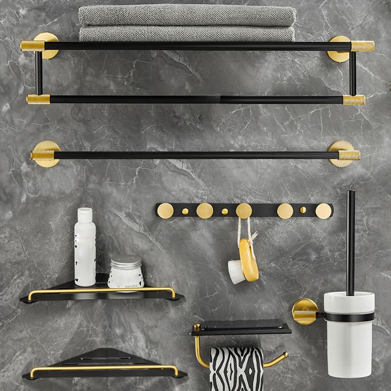 5-Piece Modern Bathroom Accessory Black Brass Bath Hardware Set