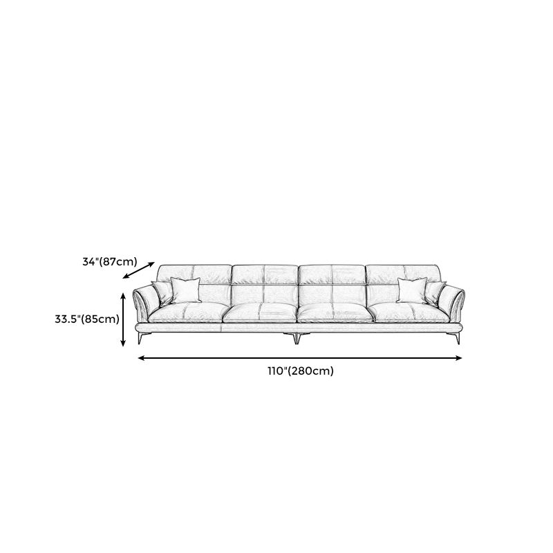 Dark Gray Genuine Leather Pillow Top Arm Modern Sofa/Sectional for Apartment