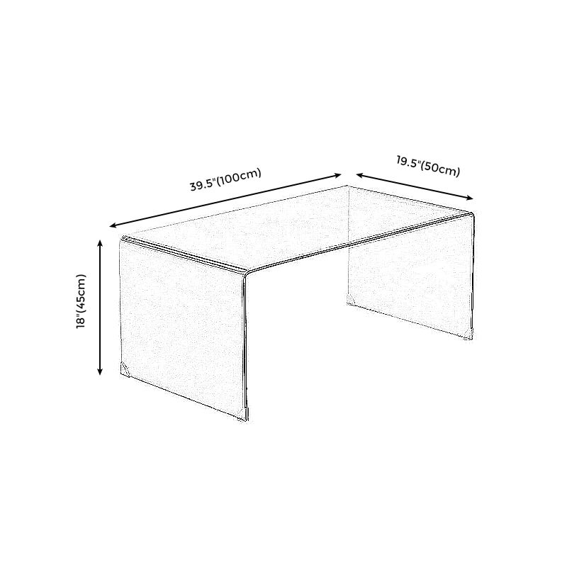 Modern Rectangle Coffee Table Acrylic Cocktail Table for Living Room