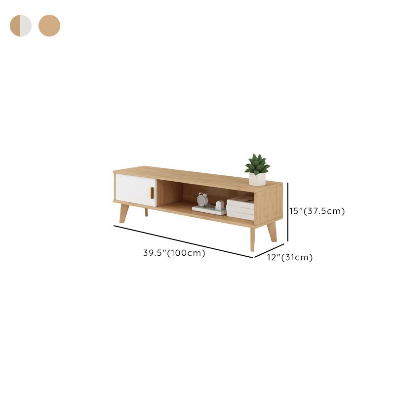 Contemporary TV Media Stand Wooden Media Console for Living Room