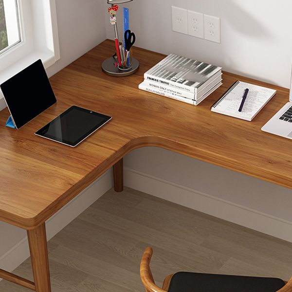 Industrial L-Shape Office Desk Solid Wood Writing Desk for Office