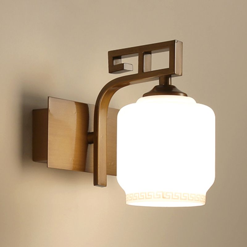 Industrial Glass Shade Vanity Light Minimalist Wall Light Sconce for Washroom