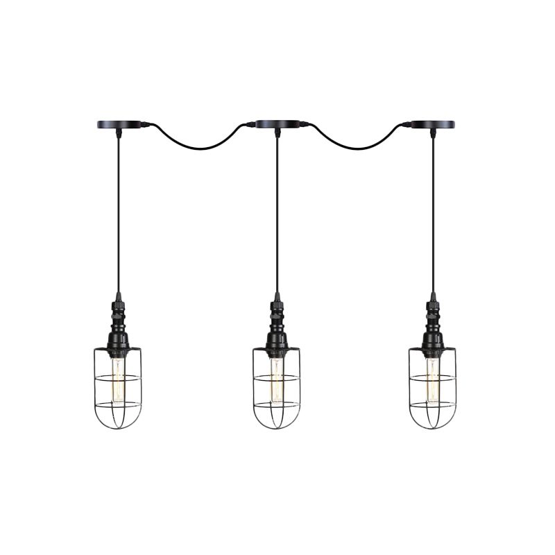 3/5/5/7 head Iron Tandem Multifiling Light Rustic Black Fine Finita Finito Pendulum Lampada a pendolo