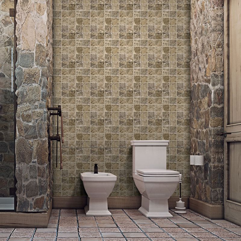 Faux Granite Tile Wallpaper Panels Modern Pick-Up Sticks Toilet Wall Covering, 2.2-sq ft