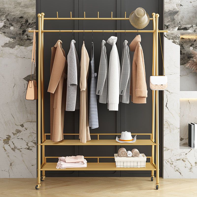 Luxurious Solid Color Hall Tree Free Standing Coat Rack with Storage Shelving