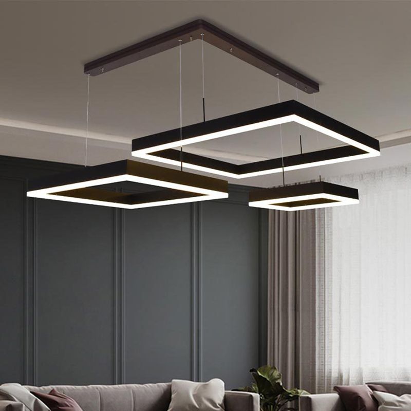 Modern Minimalist Style Squared Ceiling Pendant Light Acrylic Pendant Lights for Living Room