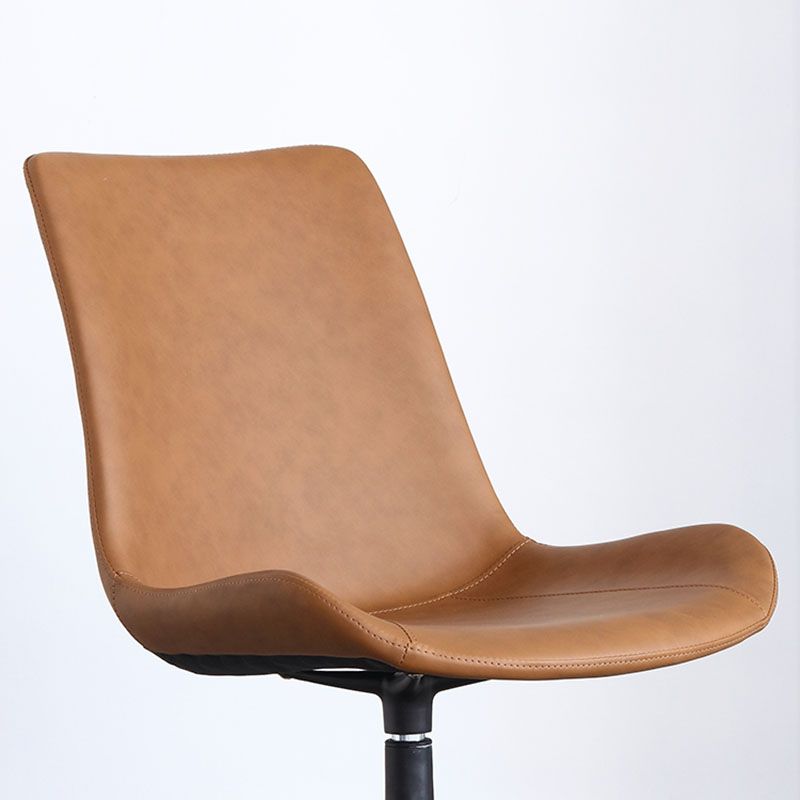 Contemporary No Arm Task Chair Leather Conference Chair for Office