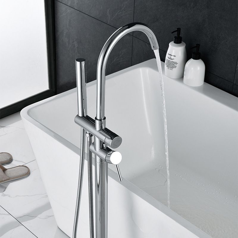 Floor Mounted Copper Freestanding Tub Filler Freestanding High Arc Freestanding Faucet