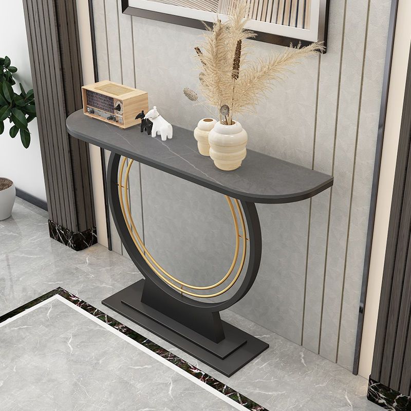 Glam Hall Scratch Resistant Stain Resistant Half Moon Slate Console