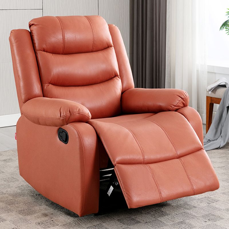 Contemporary Faux Leather Standard Recliner 33.5" Wide Pillow Top Arm Recliner