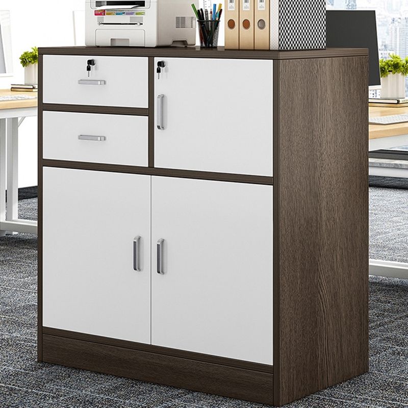 Nordic Style File Cabinet Drawers Color Block Vertical Wood File Cabinet