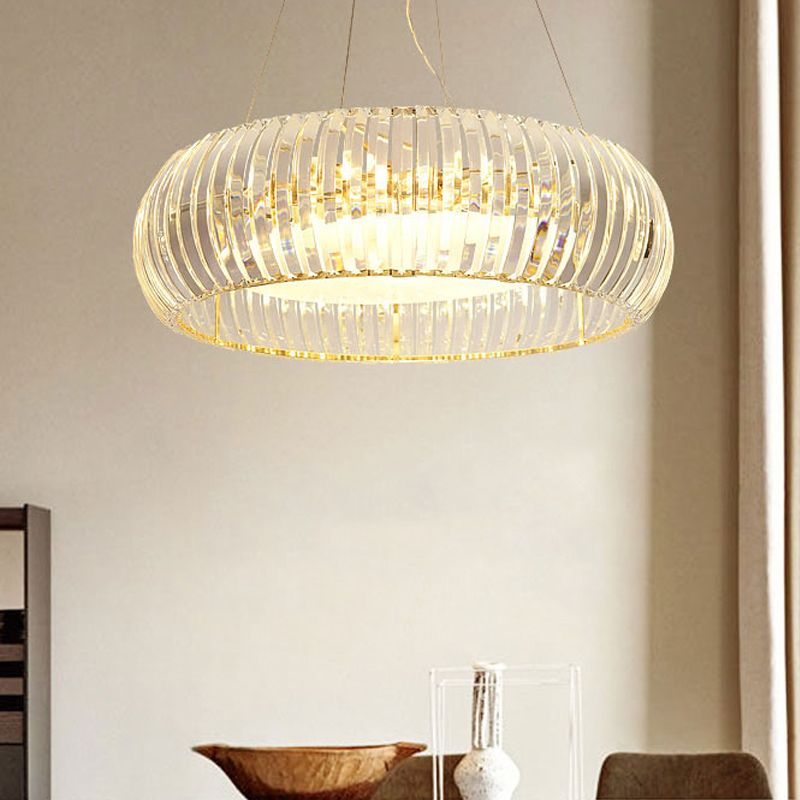 Minimal Globe suspendu Crystal Crystal 6 Lights Livrée Pendre de salon en or