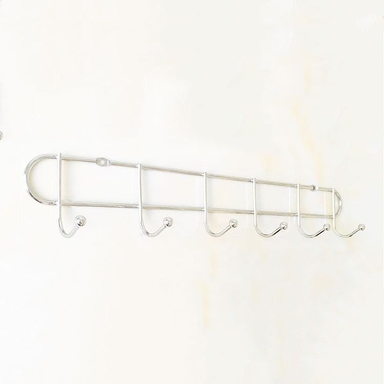 Industrial Entryway Kit Silver Stainless Steel Wall-Mounted with Hooks Coat Hanger