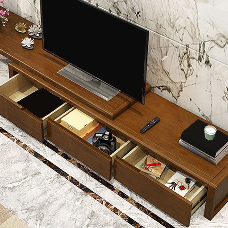 Traditional TV Media Console Solid Wood TV Console with 3 Drawers