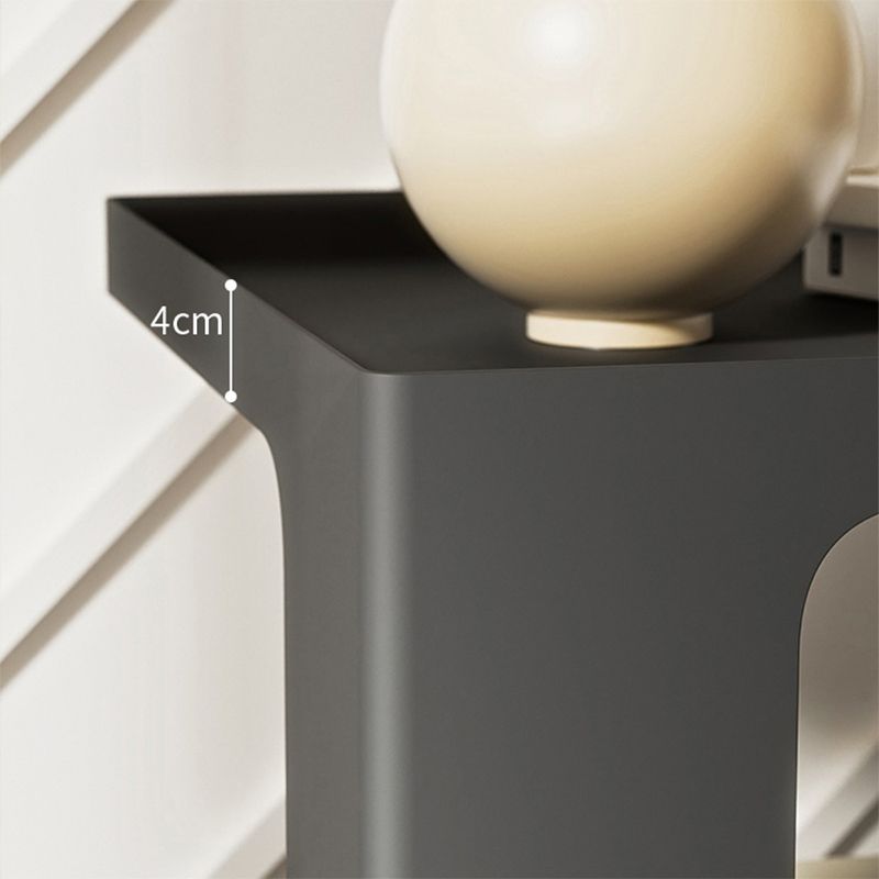 Contemporary Metal Bedside Cabinet Open Storage Accent Table Nightstand for Bedroom